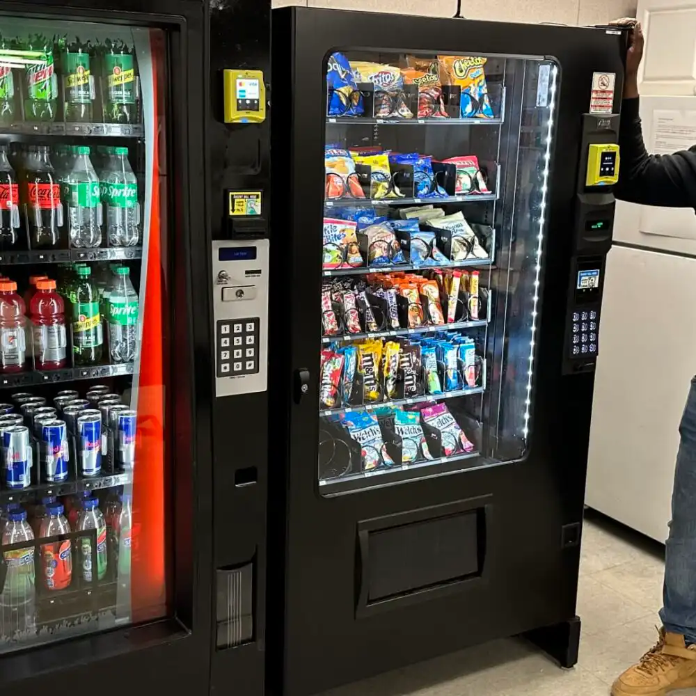 Vending machine setup by Mastuhree Brand showcasing premium product placement and business consultation success.
