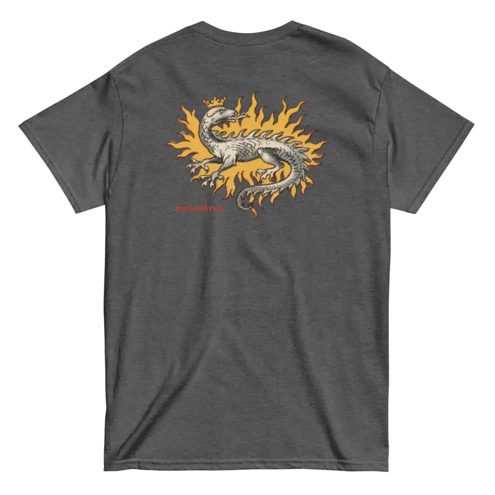 Back of Heavy Is the Head T-Shirt in bold grey featuring a crown design symbolizing leadership, power, and responsibility.