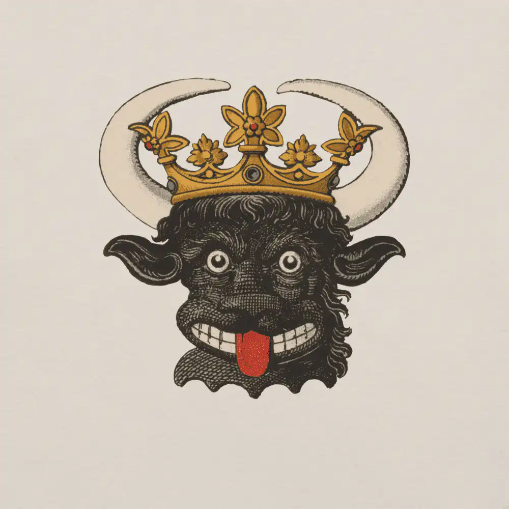 Close-up of Funny Heraldry Medieval T-Shirt design featuring playful medieval-inspired heraldry graphic.