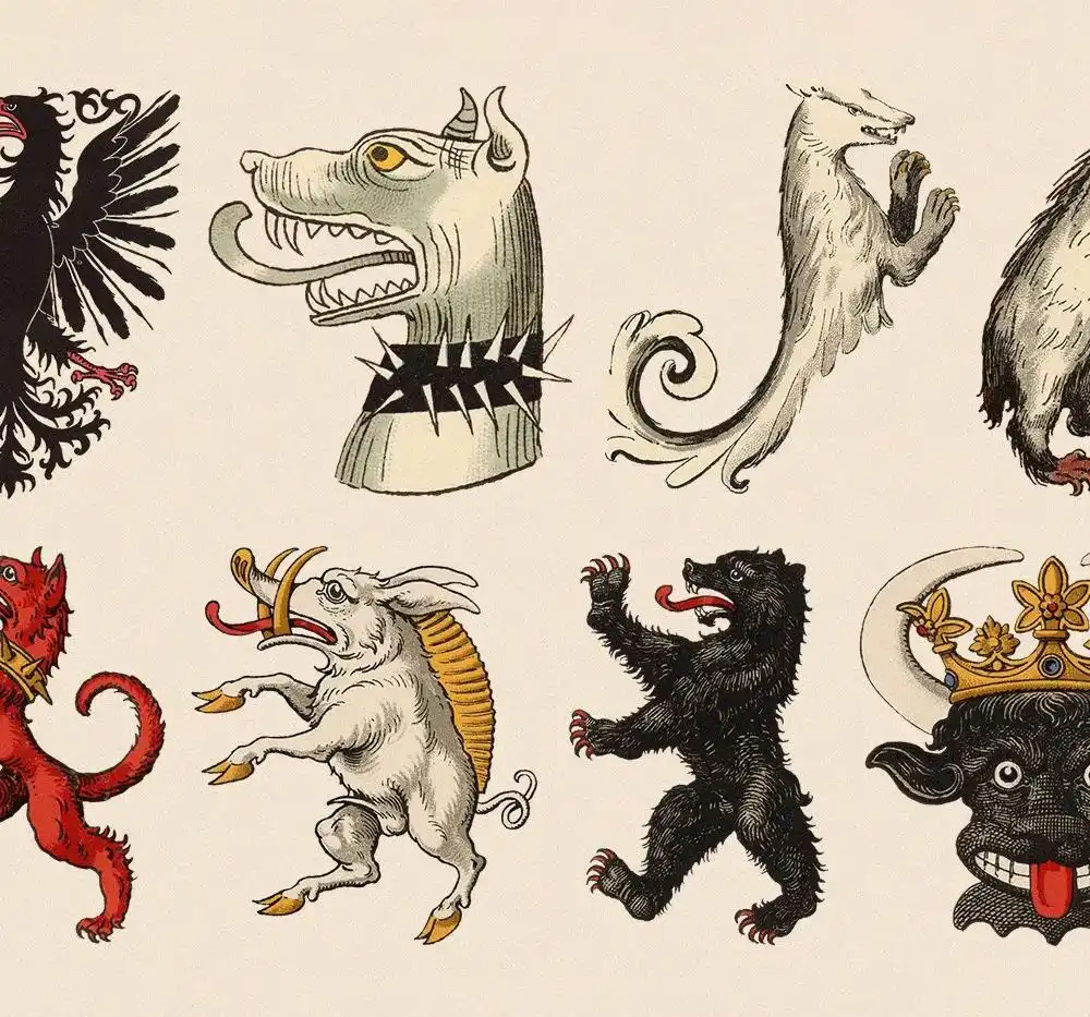 Urban Heraldry Graphic T-Shirt with Graffiti Background