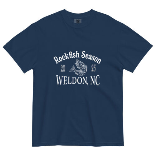 Rockfish Season Weldon NC 2025 T-Shirt – Premium 100% ring-spun cotton tee featuring a bold fishing-inspired design, perfect for anglers.