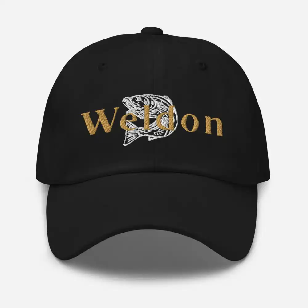 Weldon RockFish Dad Hat featuring embroidered design celebrating Weldon, NC Rockfish heritage, premium cotton ca