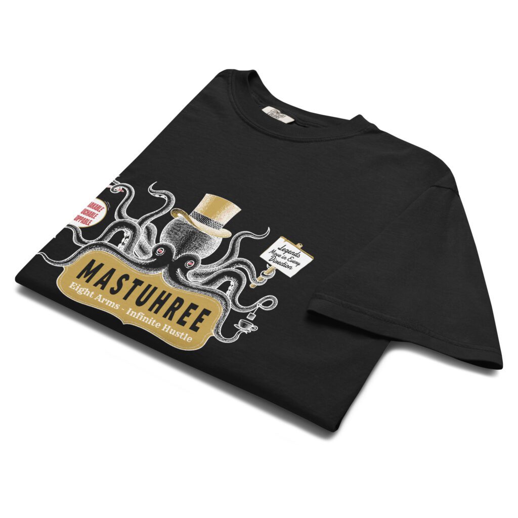Model showcasing the best place to buy graphic tees online with exclusive, artistic prints on premium shirts