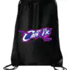Black Stand Up To Cancer drawstring bag Liberty Bags 8881 with durable DUROcord and cancel cancer message