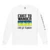 White Exist to Wander Live to Explore t-shirt with tree design inspired by Nicki Minaj quote about living with purpose