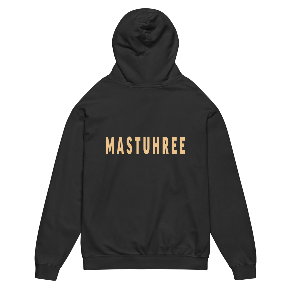 Back view of the Heavy Is the Head That Wears the Crown Hoodie featuring bold mastuhree logo inspired by no-regret living and daily hustle.