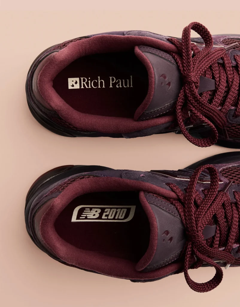 Top view of Rich Paul x New Balance Abzorb 2010 Unbothered showing Rich Paul and NB 2010 insole branding