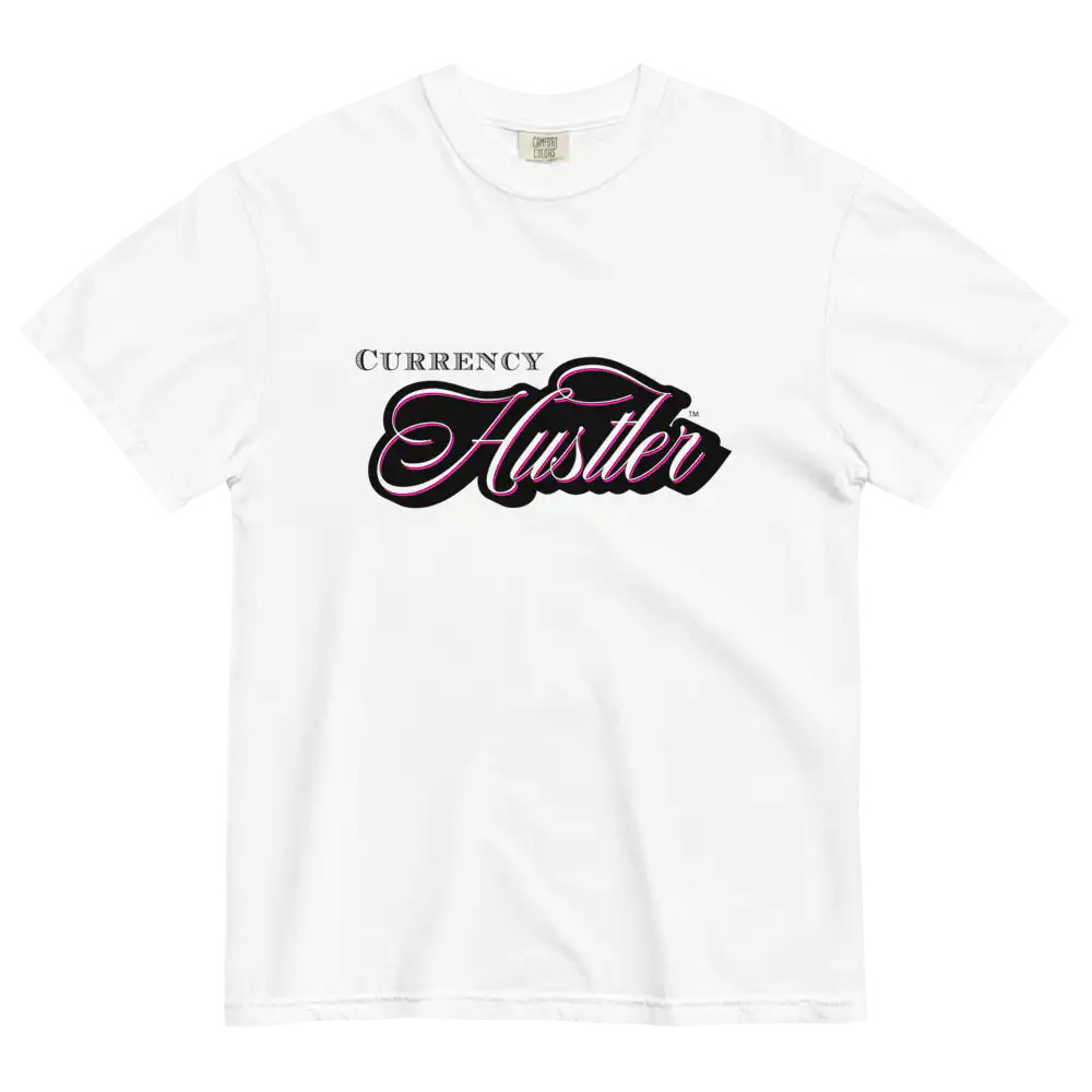 Currency Hustler white graphic t shirt by Mastuhree Brand hustle inspired streetwear apparel