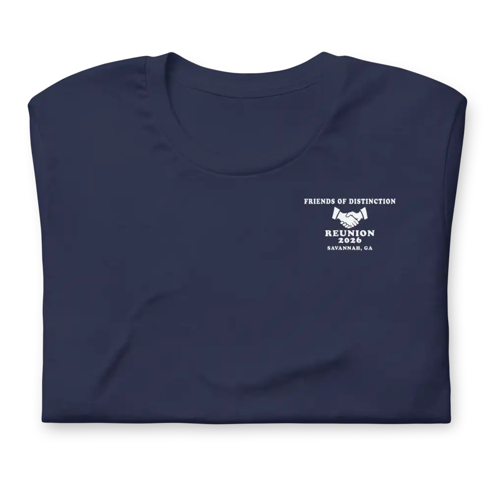 Friends of Distinction tshirt front closeup