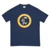 Front view of the Laced Up Back Graphic T-Shirt in true navy by Mastuhree Brand featuring a clean minimalist front design on a premium heavyweight streetwear tee inspired by sneaker culture.